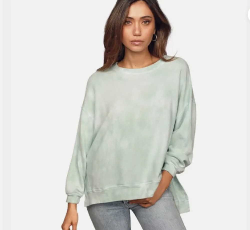 Found Los Angeles Tie Dye Sweatshirt Mint Green Drop Sleeve Pullover EXTRA LARGE